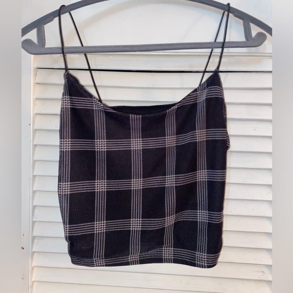 black silk flannel tank top